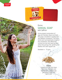 Vaadi Herbals Divine Sandal Soap with Saffron and Turmeric, 75g