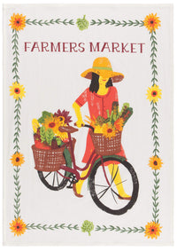 Now Designs Floursack Kitchen Towels Quick Dry Cotton Hand Towel Set, 3 Count, Farmers Market, 20 x 30 in