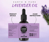 Earth N Pure Lavender Essential Oil Natural and Therapeutic Grade with Glass Dropper -15 ml