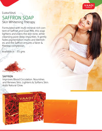 Vaadi Herbals Super Value Luxurious Saffron Skin Whitening Therapy Soap, 75g (Pack Of 6)