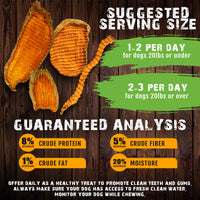 Sams Yams Sweet Potato Dog Treats, Healthy Dog Treats for Large Dogs - Sweet Potato Dog Treats Made in USA, High Fiber, Vegan Dental Chews - Big Boyz, Sweet Potato Dog Chewz, 15oz (Single Pack) 15 Ounce (Pack of 1)