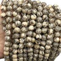 ABCGEMS Madagascan Zebradorite Feldspar Beads (AKA Graphic Feldspath) Healing Energy Crystal Stone Ideal for Bracelet Necklace Ring DIY Jewelry Making Craft Men Women Smooth Round Tiny 6mm Zebradorite Feldspar (From Madagascar)