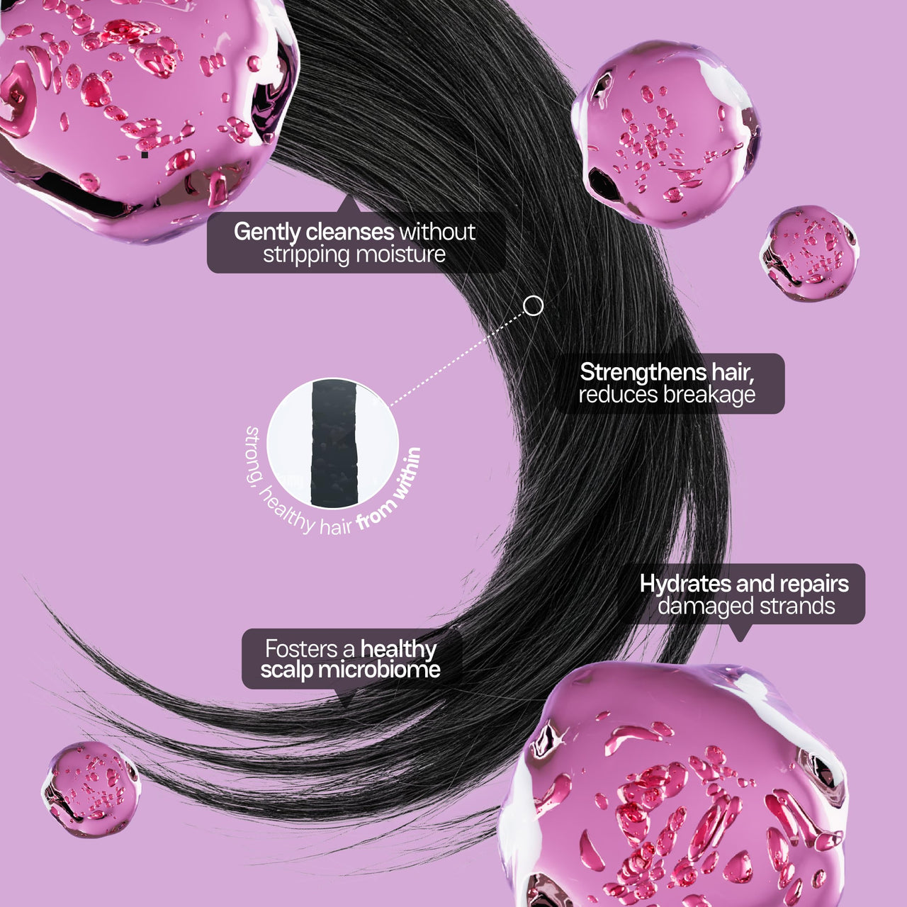 Moxie Beauty Hyaluronic Acid Repair Shampoo | Sulfate-Free & Deep Hydration | Strengthens & Revives Dry Hair | Prevents Frizz & Breakage | 200ml