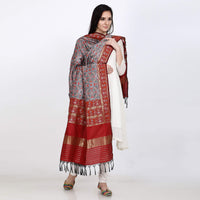 KAPAAHA Women's  Woven Silk Blend Patola Dupatta/Chunni