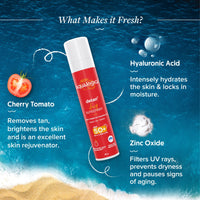 Aqualogica Detan+ Dewy Lightweight Sunscreen Gel with SPF 50+ & PA++++ | For UVA/B & Blue Light Protection | For Normal, Sensitive & Dry Skin | Tan Removal & No White Cast | For Men & Women | 50 g