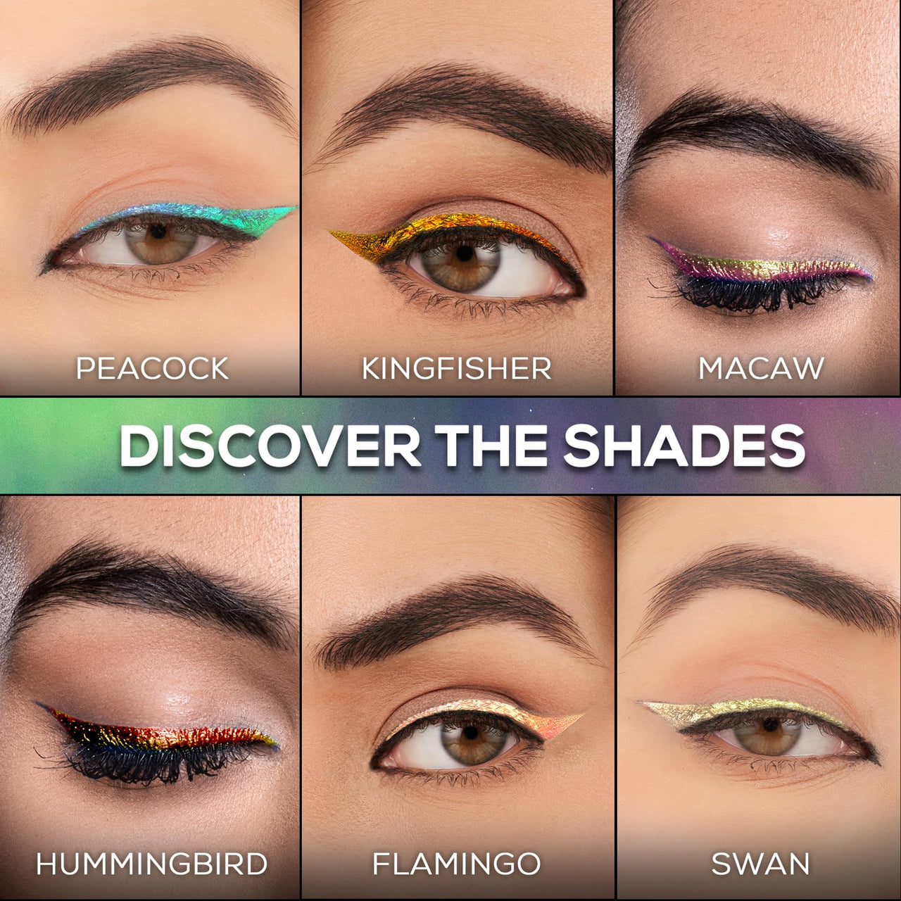 RENEE Holographic Liquid Eyeliner - Kingfisher, Smudge-Proof & Long-Lasting, Easy Glide & Quick-Drying Formula with Monochrome Effect, Intense Color Pay-Off