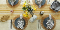 DII Farmhouse Braided Stripe Table Runner Collection, 15x72 (15x77, Fringe Included), Honey Gold 15x72
