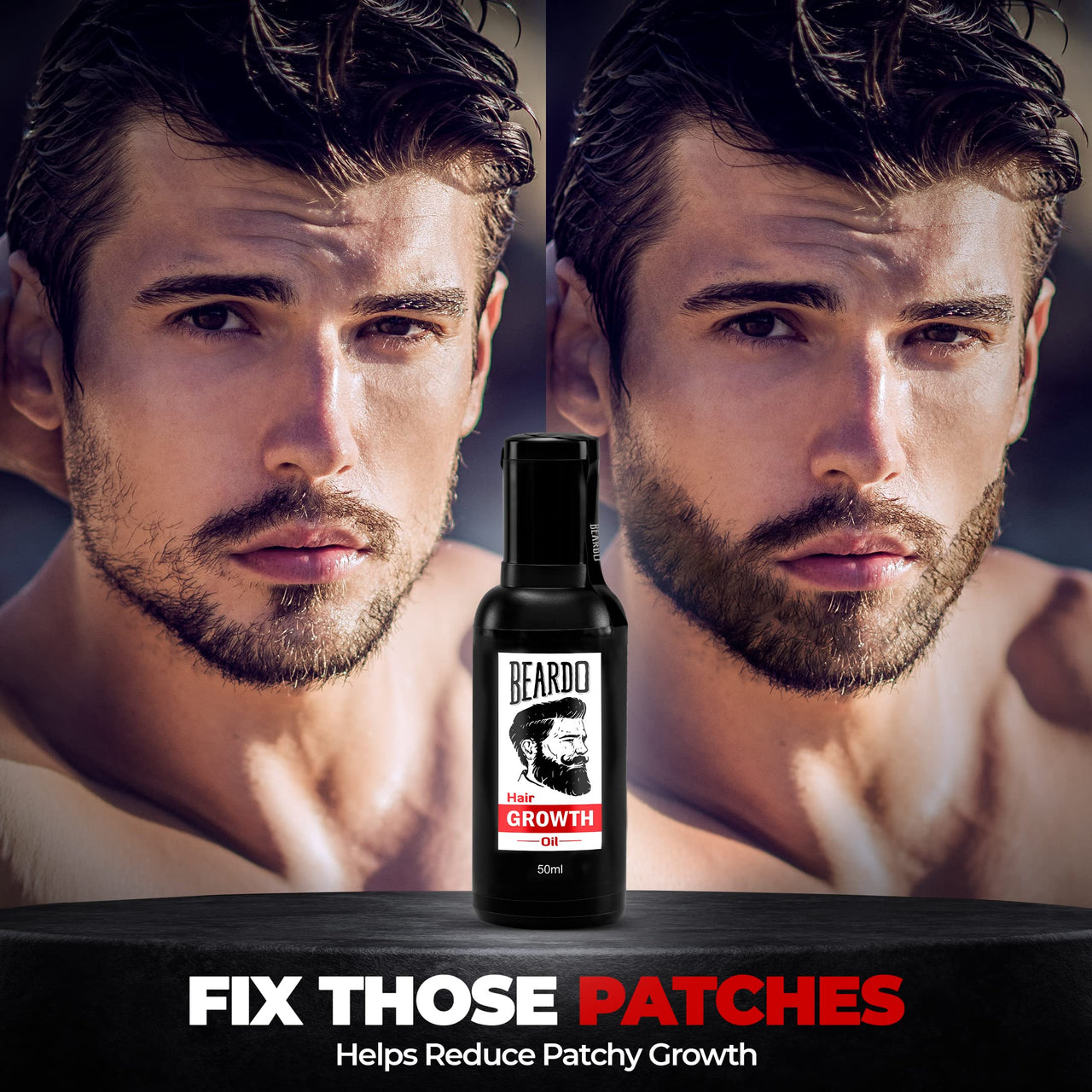 Beardo Beard & Hair Growth Oil, 50ml (Pack of 2) | Natural Hair Oil for Thicker & Longer Beard | Beard Oil for Uneven, Patchy & Fast Beard Growth | Growth Oil for Stronger & Fuller Beard Hair