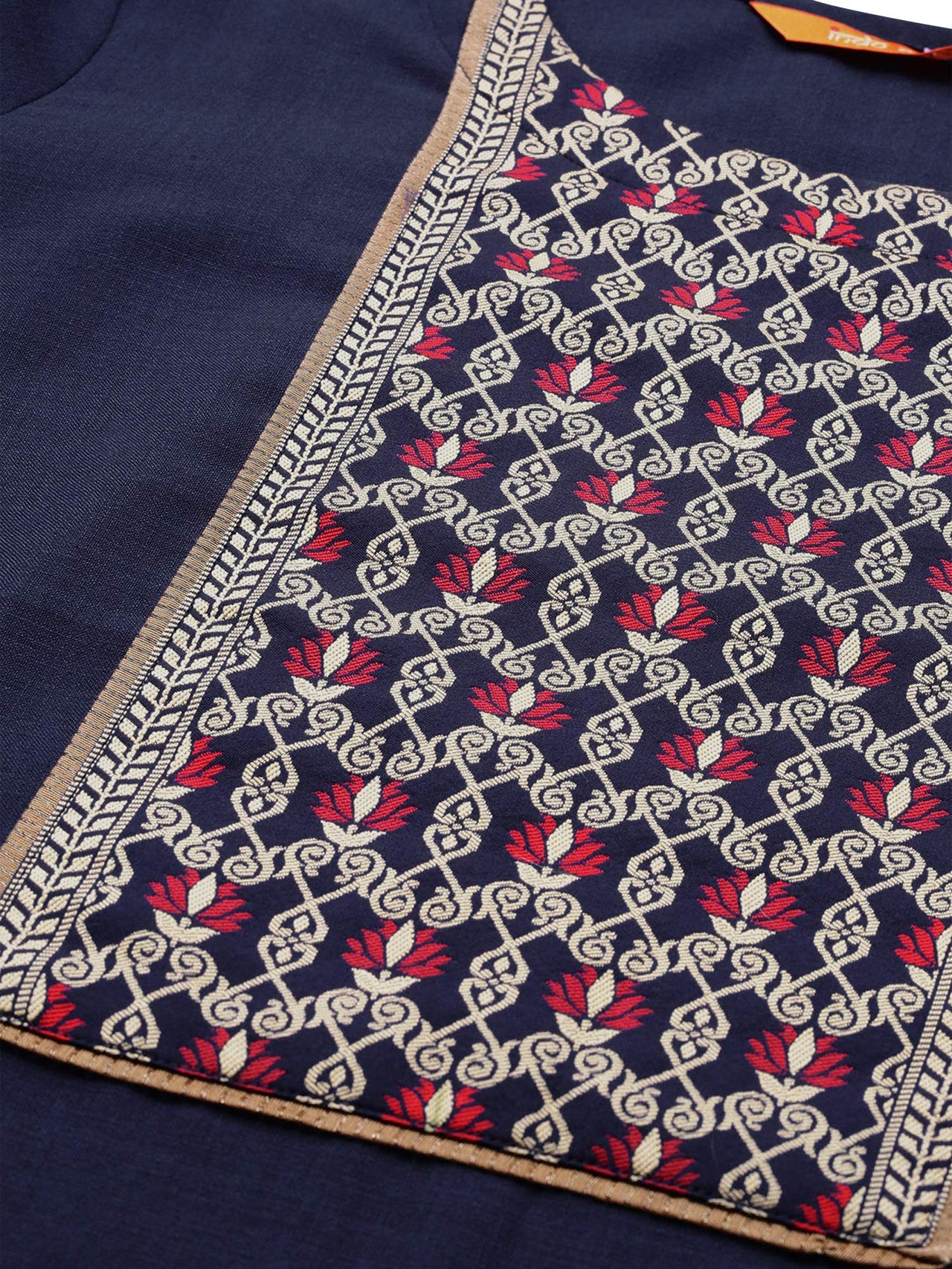 INDO ERA Women's  Pure Cotton Solid Straight Kurta Palazzo with Dupatta Set(Navy Blue_IE00KD4NB1771_XS to 2XL-Size)
