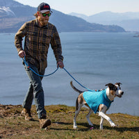 Kurgo Core Dog Sweater, Knit Dog Sweater With Fleece Lining, Cold Weather Pet Jacket, Zipper Opening for Harness, Adjustable Neck, Year-Round Sweater for Small Dogs (Heather Blue, Small) Heather Blue