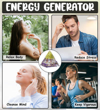 Crocon Amethyst orgone Pyramid Healing Stone orgonite Gemstone Pyramid Stones Reiki Crystal Balancing Meditation Chakra organite Gift Home Office Decor Size 3 inch app. Amethyst Stone