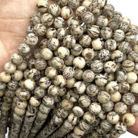 ABCGEMS Madagascan Zebradorite Feldspar Beads (AKA Graphic Feldspath) Healing Energy Crystal Stone Ideal for Bracelet Necklace Ring DIY Jewelry Making Craft Men Women Smooth Round Tiny 6mm Zebradorite Feldspar (From Madagascar)