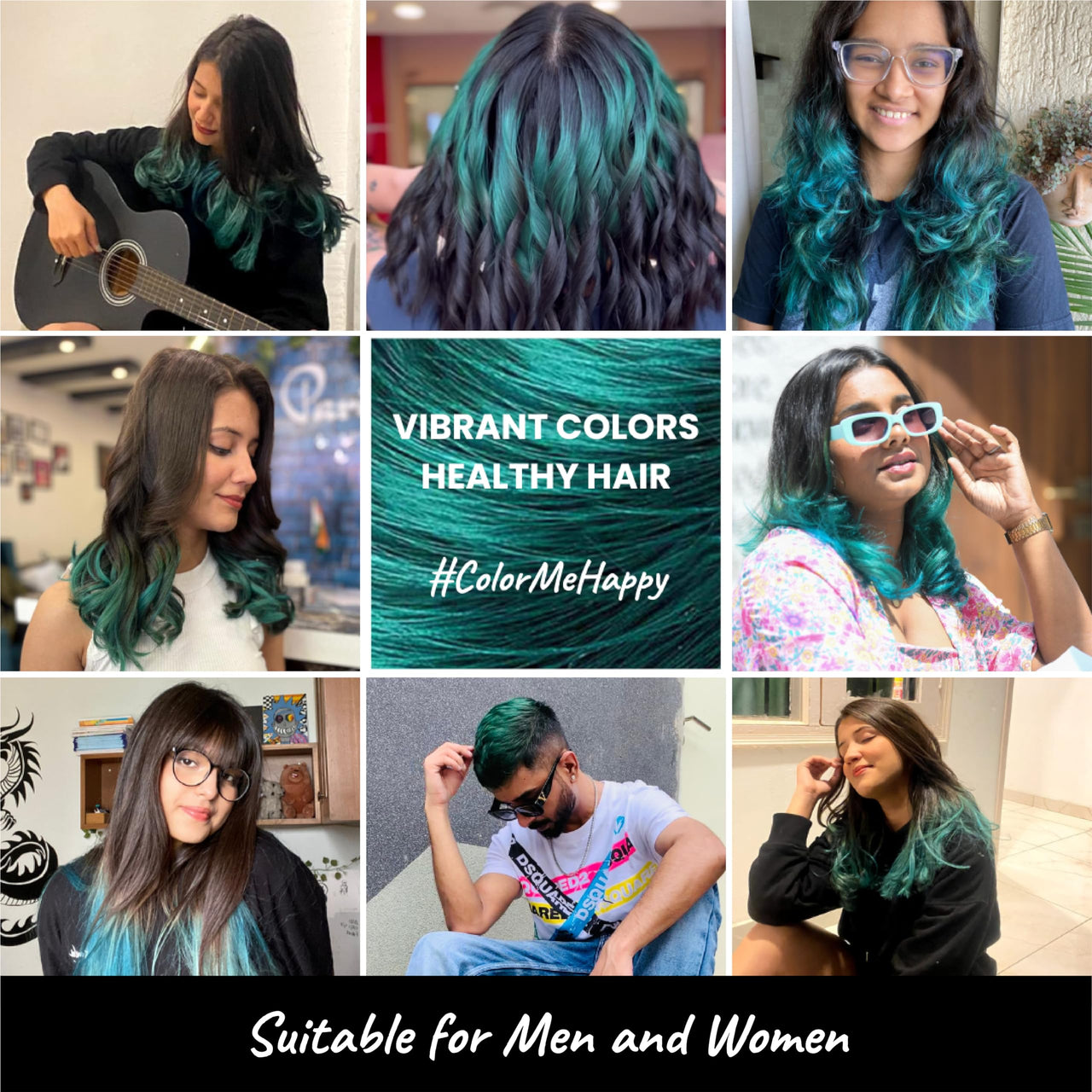 2.Oh! Italian- Aqua Marine Hair Color For Women & Men | Ammonia-Free DIY Semi Permanent Hair Color | Enriched with Argan Oil | Lasts upto 12-15 Washes | Pack of 2