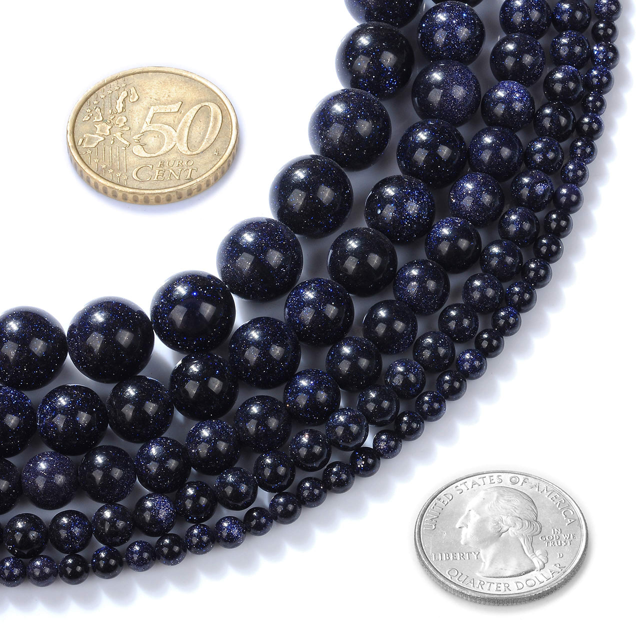 Natural Stone Beads 8mm Blue Sand Stone Round Loose Beads Crystal Energy Stone Healing Power for Jewelry Making DIY,1 Strand 15"