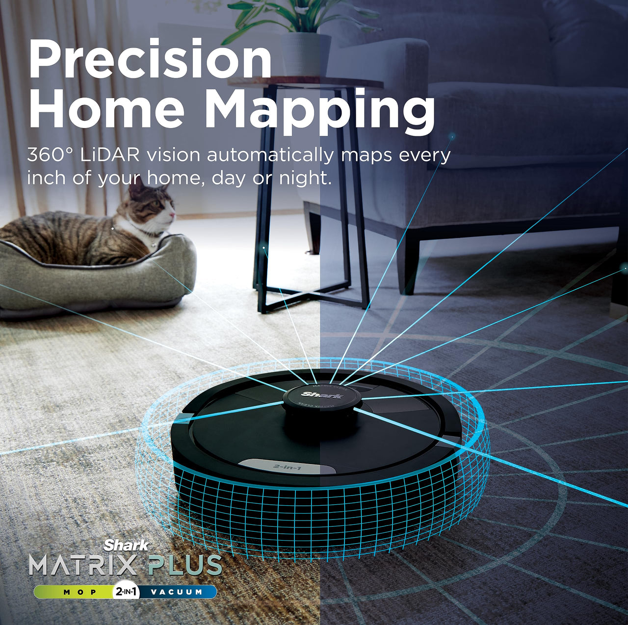 Shark Matrix Plus 2in1 Robot Vacuum & Mop with Sonic Mopping, Matrix Clean, Home Mapping, HEPA Bagless Self Empty Base, CleanEdge, for Pet Hair, WiFi, Black/Mocha, AV2630WA Wet and Dry Self-Empty + Mocha