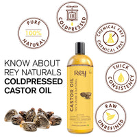 Rey Naturals Almond Oil & Castor Oil For Hair Growth, Hair Fall Control & Hydrated Scalp (Arandi Ka Tel, Badam Oil) - 200ml*2 | Cold Pressed Oil For Healthy Hair | Herbal Hair Oil For Men & Women