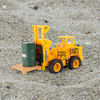 Hey! Play! Remote Control Toy Forklift– 1:24 Scale, Fully Functional RC Fork Truck with Lights and Sound, Includes Pallet, Pretend Barrel for Kids,Brown/a