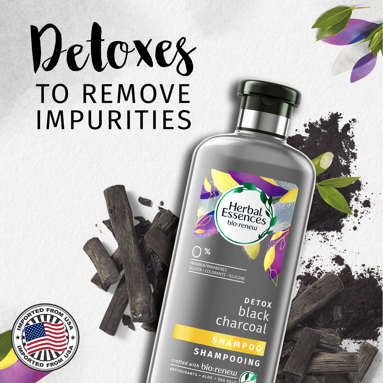 Herbal Essences Bio: Renew Detox Black Charcoal Shampoo, 400ml