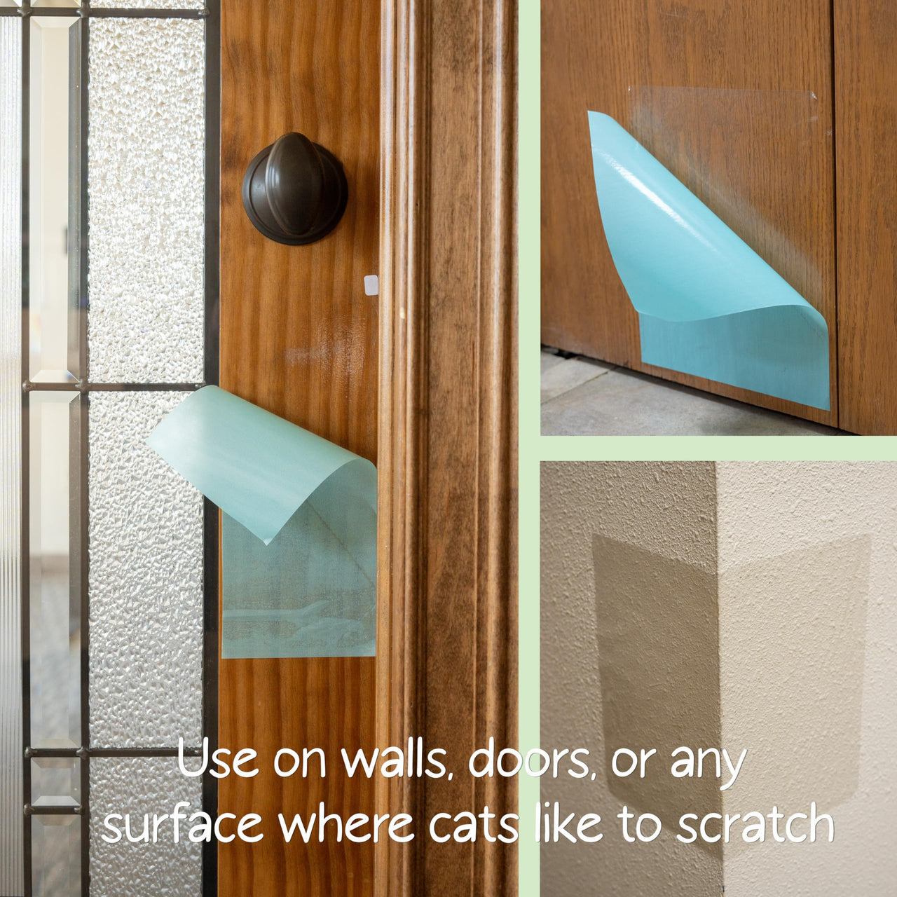 Kitty City XL Wide Corrugate Cat Scratchers 3 Pieces, Cat Scratching, Cat Scratch Pad, Door Clips, Furniture Protectors from Cat Scratching 12-Pack Double Sided Tape Protector