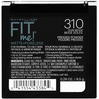 Maybelline New York Fit Me Matte+Poreless Liquid Light Coverage Foundation For Oily Skin oil Tube,310 Sun Beige,18Ml&New York Fit Me Matte Poreless Powder,310 Sun Beige,0.29 Oz/8.5G,Pack Of 1