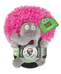 goDog Crazy Hairs Elephant Silent Squeak Plush Dog Toy, Chew Guard Technology - Gray, Small Crazy Hairs Elephant (Gray)