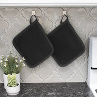 100% Cotton Terry Pot Holders For Kitchen, 2-Pack, 8.5