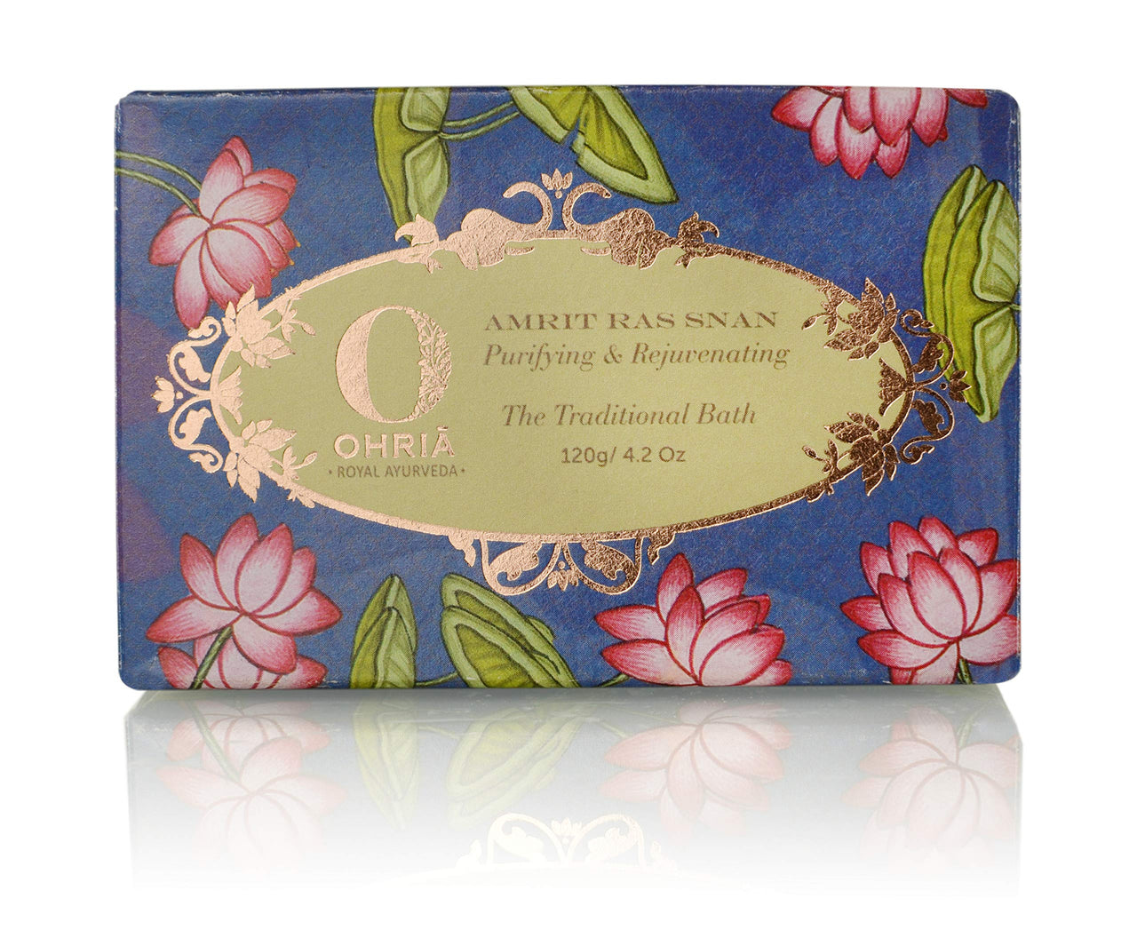 Ohria Ayurveda Amrit Ras Bathing Bar | Hydrating Ayurvedic Soap | Softens, Nourishes & Revitalizes Skin | Enriched with Natural Ingredients for Deep Moisture | Suitable for All Skin Types | 120g