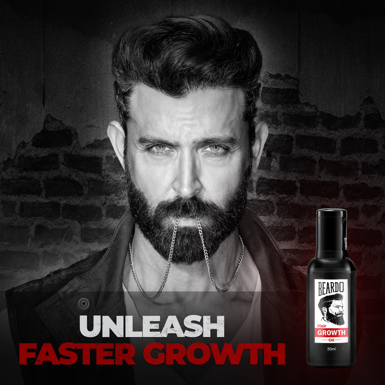 Beardo Beard & Hair Growth Oil 50ml & Derma Roller For Hair Growth 0.5 mm| Dermaroller | For Thicker & Longer Beard | Uneven, Patchy & Fast Beard Growth | For Stronger & Fuller Beard Hair