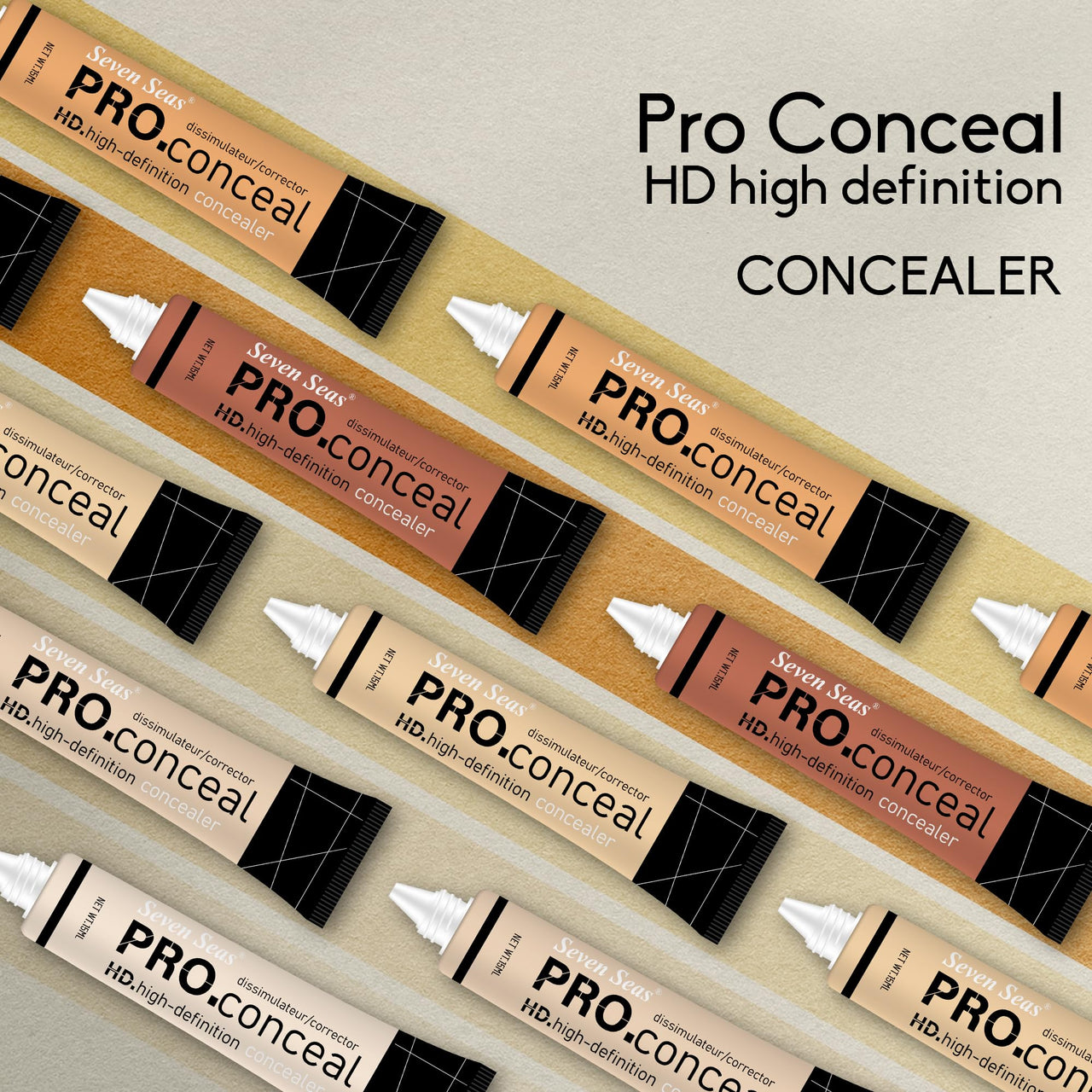 Seven Seas Pro Concealer HD Concealer Dissimulateur Corrector Lightweight & Creamy Formula | Easy to Blend | Hide Dark Circles | Color Corector (Natural)