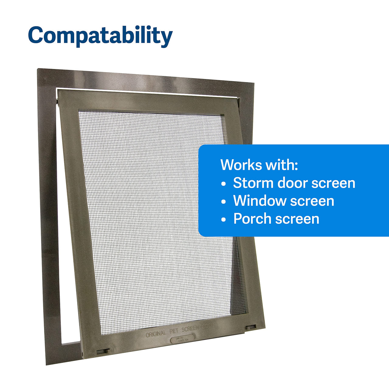PetSafe NEVER RUST Screen Door – Size Large – For Dogs and Cats up to 100 lb – Use in Screen Doors – Window Screens and Porch Screens