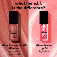 e.l.f. Glow Reviver Lip Oil, Nourishing and Hydrating with High-Shine Glimmer Finish & Sheer Wash Of Color, Minty Scent, Non-Sticky, Vegan & Cruelty-free, Chocoluxe