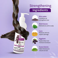 Ayouthveda Purple Rice Hair Conditioner with Rice Water & Kernel Protein | Repairs Damage, Controls Frizz & Enhances Volume | Enriched with Eggplant, Betel & Guava Leaves | For All Hair Types | 200ml