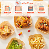 COSORI Air Fryer Liners, 100 PCS Square Disposable Paper Liners, Non-Stick Silicone Oil Coating, Little to No Cleaning, 6.5