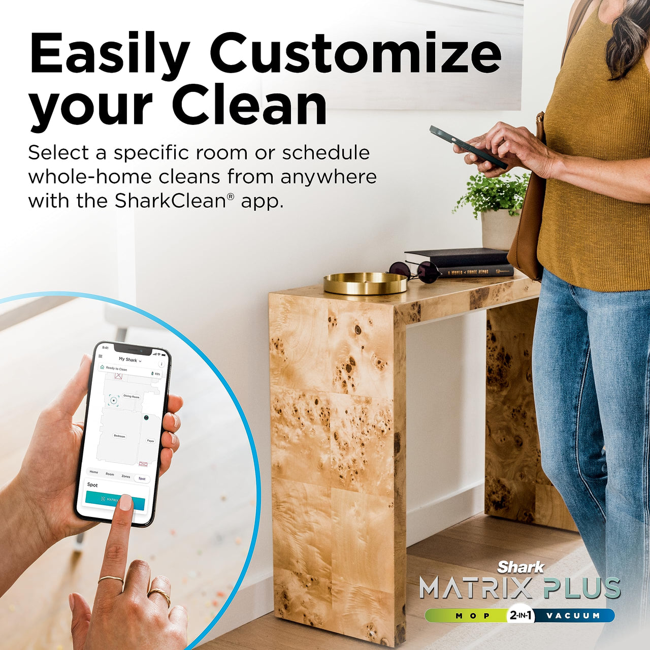 Shark Matrix Plus 2in1 Robot Vacuum & Mop with Sonic Mopping, Matrix Clean, Home Mapping, HEPA Bagless Self Empty Base, CleanEdge, for Pet Hair, WiFi, Black/Mocha, AV2630WA Wet and Dry Self-Empty + Mocha