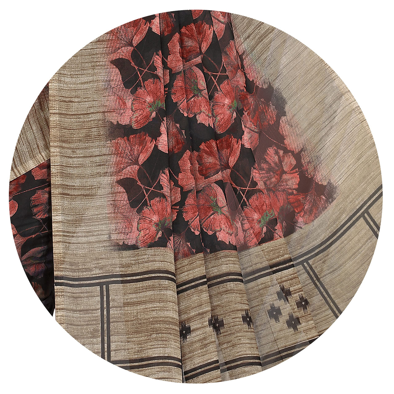 MIRCHI FASHION Women's  Designer Chiffon Floral Prints Saree with Blouse Piece
