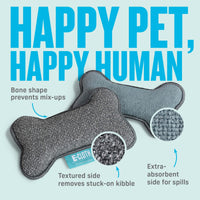 E-Cloth Pet Bowl Scrubber - Bone-Shaped Pet Bowl Cleaning Scrubber, Reusable, 100 Wash Guarantee - 2 Pack