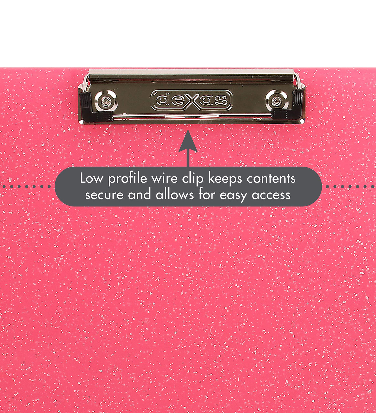 Dexas Slimcase 2 Storage Clipboard with Side Opening 12.5 x 9.5 Pink Glitter White Binding. Organize in Style for Home, School, Work or Trades! Ideal for Teachers, Nurses, Students, Homeschooling