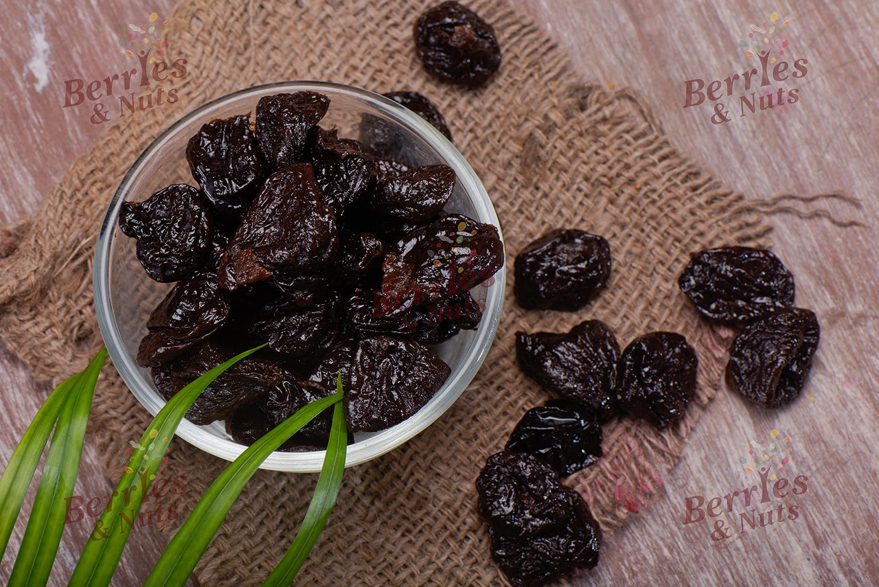 Berries And Nuts Dried Prunes-1 Kg|Rich In Fiber,Antioxidants,No Added Sugar|Pitted Prunes|California Prunes|Dried Plums