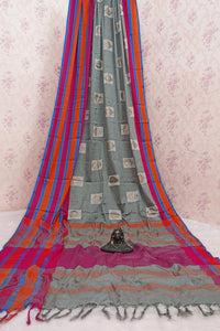 GRECIILOOKS Women's  Art Cotton Silk With Golden Border Printed Soft Silk Saree With Blouse Piece