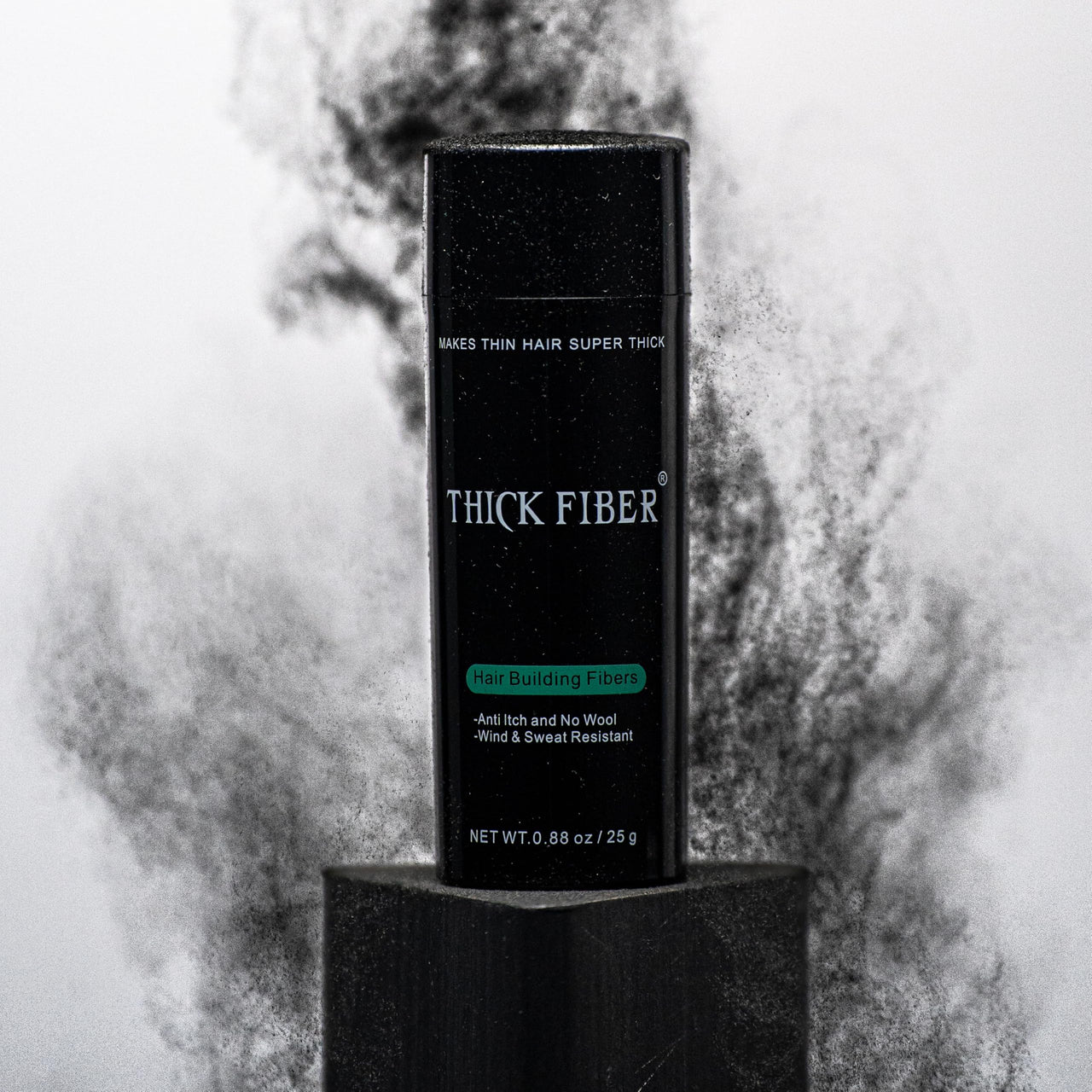 Thick Fiber - Hair Building Fibers (Black)- Hair Fibers For Thin & Fine Hair -Hair Thickening Fibers for Men & Women (25 g (Pack of 1))