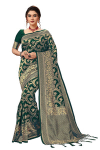 Nivah Fashion Women's  Banarasi Art Silk Saree with Blouse Piece