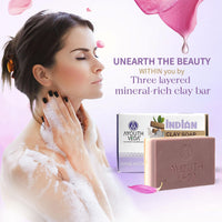 Ayouthveda Handmade Indian Clay Soap | Nourishes Protects & Hydrates Skin | A Three Layered Mineral Rich Clay Bar| Daily use Bar for Both Men & Women (Pack Of 2-110g each)