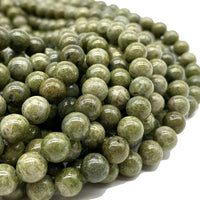 ABCGEMS African Light-Green Brecciated Jasper Beads (Gorgeous Veined Patterns in Beige) Healing Chakra Energy Crystal Stone Ideal for Bracelet Necklace Ring DIY Jewelry Making Craft Smooth Round 8mm Light-Green Brecciated Jasper (From Africa)
