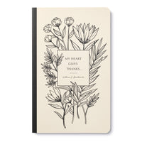 Compendium Softcover Journal - My heart gives thanks… – A Write Now Journal with 128 Lined Pages, 5″W x 8″H My heart gives thanks…