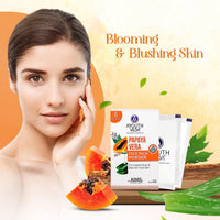 Ayouthveda Papaya and Aloe Vera Face Pack Powder for Glowing & Rejuvenating Skin | Removes Blemish & Wrinkle & Promotes Skin Health | Suitable for all skin Type (10g X 8 Sachets) (Pack of 1)