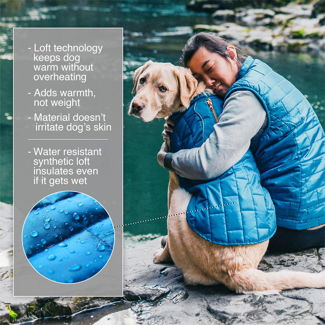 Kurgo Loft Dog Jacket, Reversible Dog Coat, Wear with Harness or Sweater, Water Resistant, Reflective, Winter Coat For Large Dogs (Fall Festival, L) Fall Festival