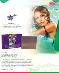 Vaadi Herbals Value Pack of 3 Heavenly Lavender Soap with Rosemary Extract, 3 x 75g