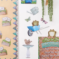 Eureka Curiosity Garden Peeking Gnomes Extra Wide Decorative Classroom and Bulletin Board Trim for Teachers, 3.25
