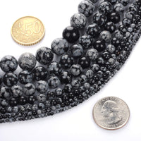 Natural Stone Beads 2mm Snowflake Gemstone Round Loose Beads Crystal Energy Stone Healing Power for Jewelry Making DIY,1 Strand 15