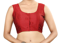Madhu Fashion Womens Poly Raw Silk Embroidered Sleeveless Readymade Saree